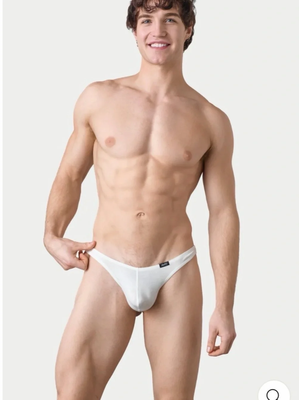 Men's White Low-Rise Thong